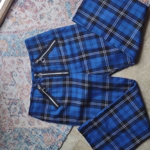 UO 💀 | Ragged Priest Blue Plaid Checkered Pants